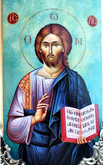 Holz-Ikone Jesus Christus 40x14cm