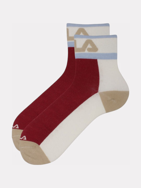 FILA Quarter Women's Socks Wine Cream 3Pack