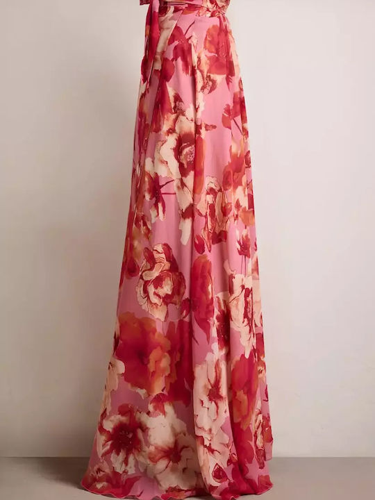 Ψηλόμεση Maxi Φούστα Φάκελος Floral Εμπριμέ Με Λουλούδια