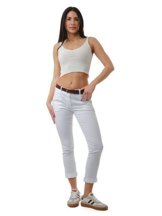Women's Fabric Trousers White