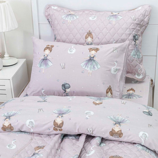 Borea Kids Sheets Single Lilac 160x250cm Borea Kids Sheets Single Lilac 160x250cm