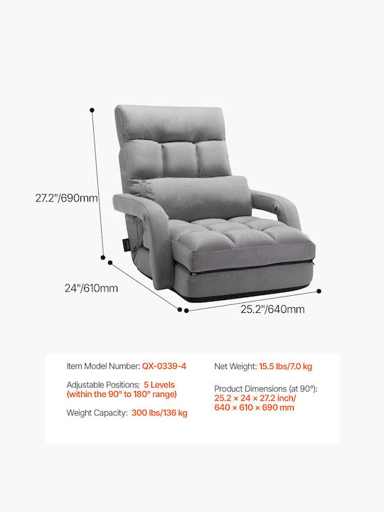 Outdoor Armchair Metallic Grey 64x63x69cm