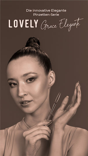 Lovely Grace Elegante Black Series Standard Curved Eyelash Placement Tweezers