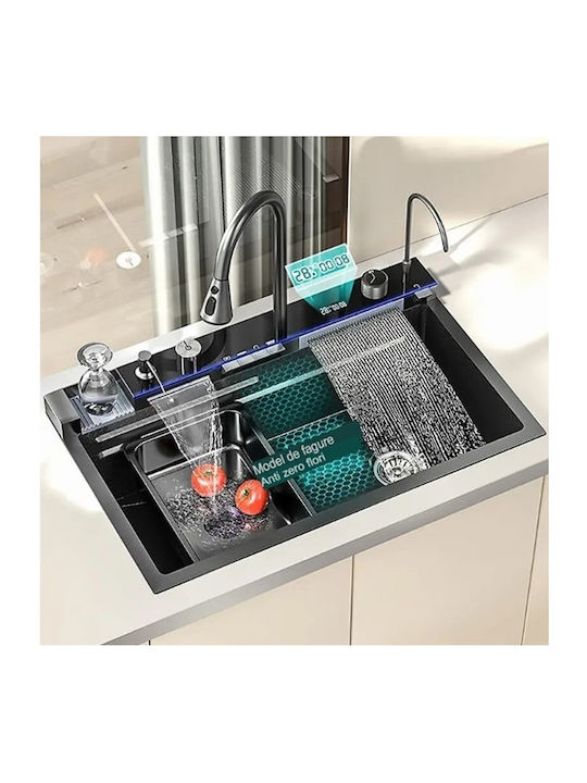 Drop-In Мивка Inox със смесител Ш75xД46см Черен