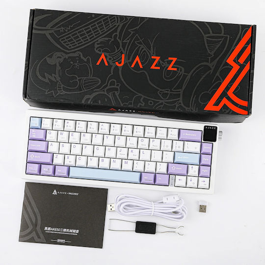 Ajazz AK650 Gaming Μηχανικό Πληκτρολόγιο 75% με Flying Fish διακόπτες και RGB φωτισμό (Αγγλικό US) Μωβ