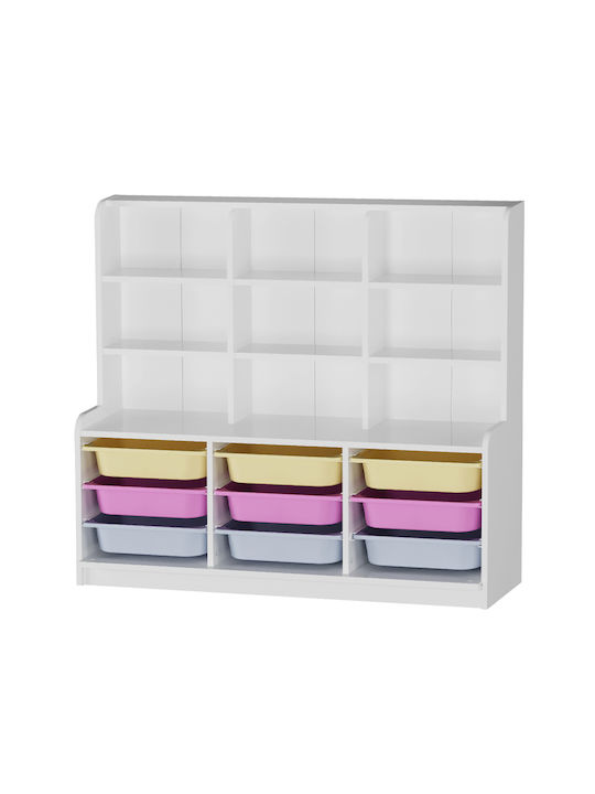 Kids Wooden Bookcase Obia White 132.6x30x115cm