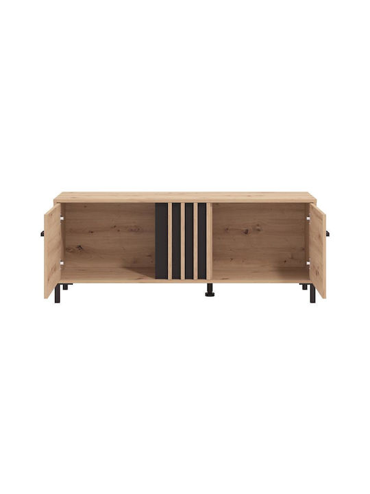 Έπιπλο Τηλεόρασης Laval Οακ/μαυρο Μ132xΠ40xΥ52cm