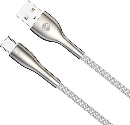 Forever USB 2.0 Cable USB-C male - USB-C Λευκό 1m