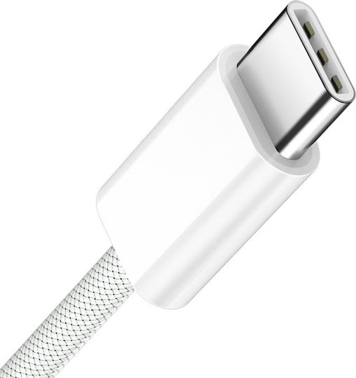 BWOO Бърз USB 2.0 Кабел USB-C Мъжки - USB-C 60W Захранване (PD) Бял 1м BO-X284