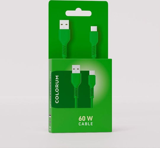 Colorum USB 2.0 Cable USB-C male - USB-A PD Πράσινο 1.8m CK60-AC-04
