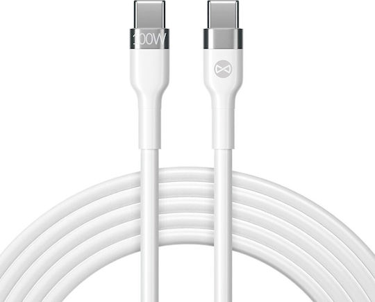 Forever USB 2.0 Кабел USB-C Мъжки - USB-C 100W Захранване (PD) Бял 2м