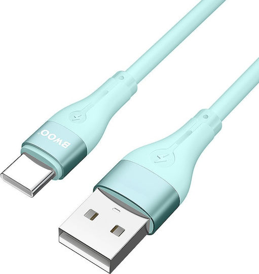 Cablu Bwoo Minimalist din Silicon 3A X280C USB-A la USB-C Verde 6933654810845