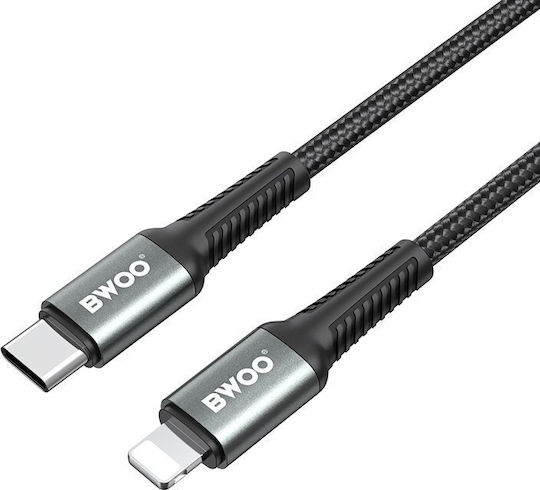 BWOO Braided USB-C to Lightning Cable 30W Μαύρο 2m