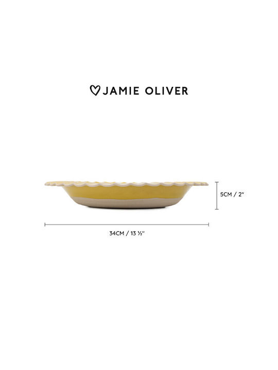 Jamie Oliver Πιατέλα Σερβιρίσματος Κεραμική Κίτρινη με Διάμετρο 34εκ.