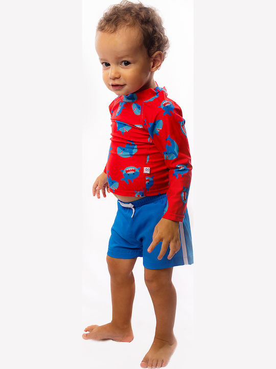 Zoocchini Kids Swimwear Swimwear Set with Hat Red