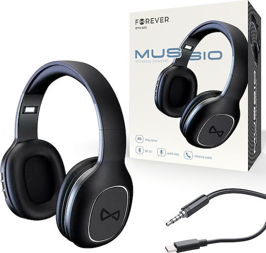 Forever BTH-505 Bluetooth Wireless On Ear Headphones with 8 hours of Operation Black
