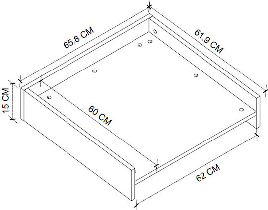 Suport pentru Mașină de Spălat și Uscător Sunta Megapap Alb 65.8x61.9x15cm Pachet 1 Bucată