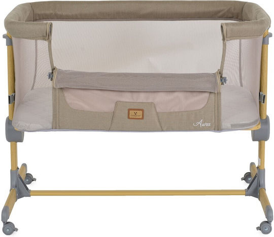 Cangaroo Wiege Aura mit Seitlicher Öffnung und Rädern Beige