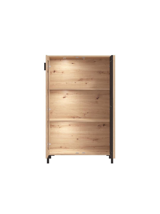 Vitrină Laval 2k Vs1 129 Stejar Artizanal Negru 80x40x129cm