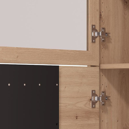 Laval Vitrine 1k Vs1 193 Artisan Eiche Schwarz 55x40x193cm