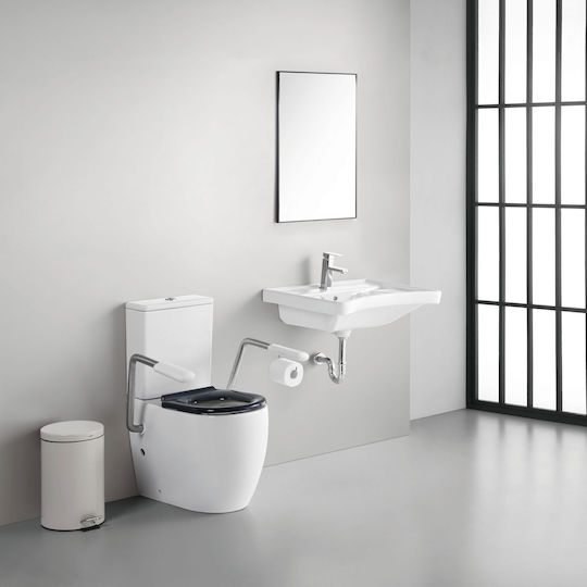 H2O ΑΜΕΑ Επικαθήμενος Νιπτήρας Κεραμικός 55x18x16cm Λευκός
