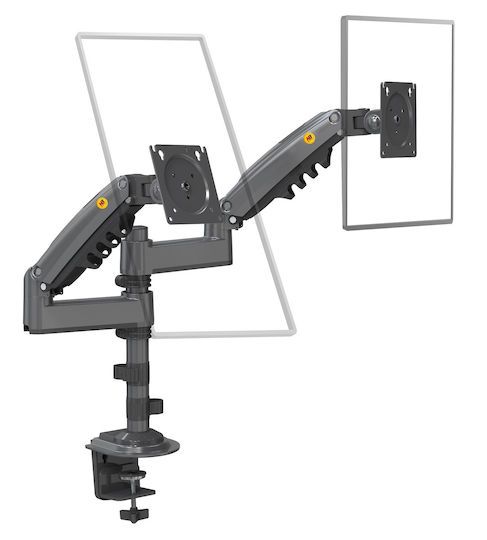 NBmounts H180 Стойка за 2 Монитори до 27" с Рамо Черна