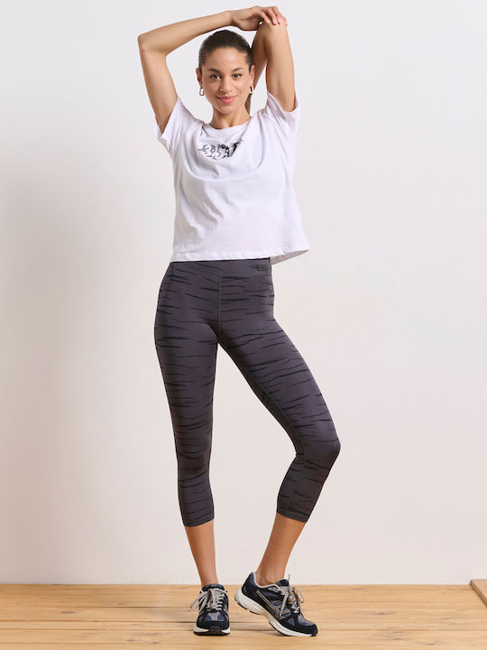 Women's Cropped Training Legging High Waisted Coal