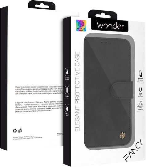 Wonder Wallet Δερματίνης / Σιλικόνης Μαύρο (Xiaomi 14 ProRealme 14 Pro)
