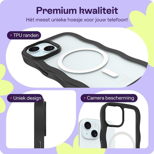 HappyCase Umschlag Rückseite Kunststoff / Silikon mit Band Transparent (iPhone 15Xiaomi 15 ProRealme 14 Pro)