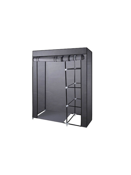 Bormann BPC1200 Fabric Wardrobe with Shelves in Gray Color 105x45x170cm