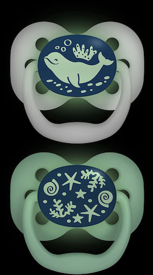 Dr. Brown's Advantage Pacifiers Silicone Night with Case Ocean - White-Mint for 0-6 months 2pcs