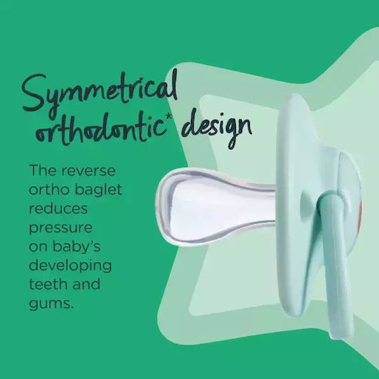 Tommee Tippee Anytime Soother Orthodontic Pacifiers Silicone Mint/Grey for 0-6 months 2pcs