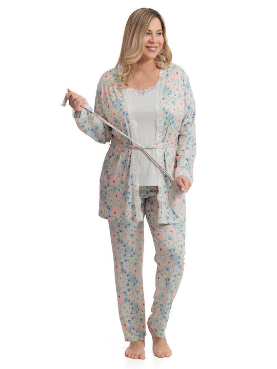 SNC Homewear Sommer Damen Robe mit Pyjama