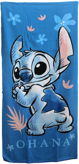 Aymax Παιδική Πετσέτα Θαλάσσης Μπλε Lilo & Stitch 140x70εκ.
