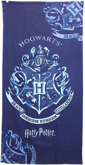 Prosoape de plajă pentru copii cu emblemă Hogwarts albastră Harry Potter, 70x140cm