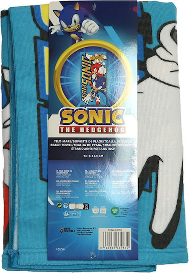 Sega Hedgehog Kinder-Strandtuch Hellblau 140x70cm