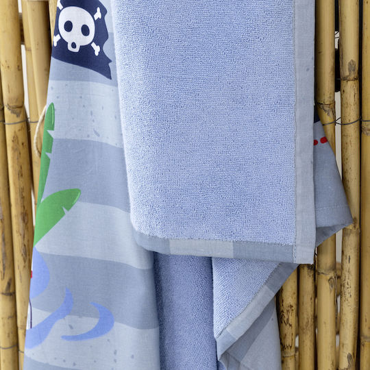 Nima Kids Beach Towel Double-Sided 70x140 Pirate Grey Green