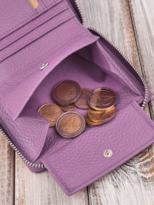 Din piele Portofel de damă cu RFID Violet