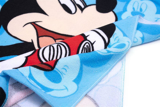 Dimcol Πόντσο Θαλάσσης Quick Dry Disney Home Mickey 89 50x100 Sky Blue 100% Microfiber