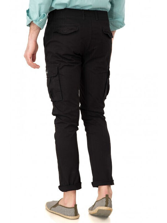Herrenhosen Cargo Elastisch Slim Fit Schwarz