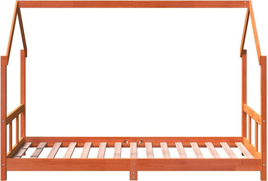 Kinderbett Einzeln Braun für Matratze 90x190cm
