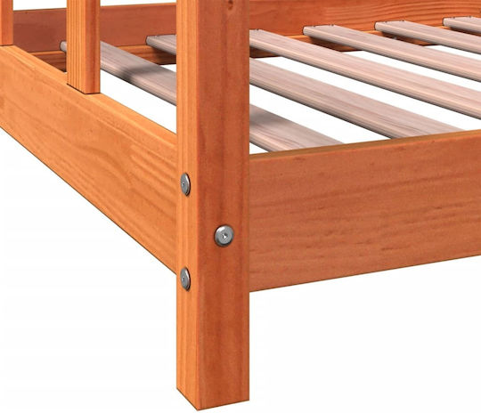 Kinderbett Einzeln Braun für Matratze 90x190cm