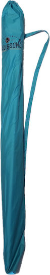 Maui & Sons 1540 Folding Beach Umbrella Aluminum Diameter 1.9m with UV Protection and Air Vent Petrol Blue
