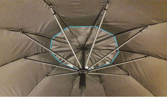 Hupa Mystic BlackOut Umbrelă Plajă Diametru 2m cu Protecție UV și Rezistență la Vânt Gri Deschis