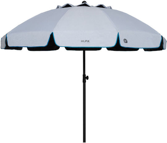 Hupa Mystic BlackOut Umbrelă Plajă Diametru 2m cu Protecție UV și Rezistență la Vânt Gri Deschis