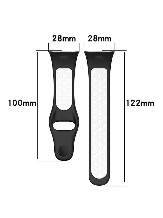 Redmi Watch 3 Sports Λουράκι Ρολογιών Σιλικόνης Δύο Χρωμάτων Μαύρο+πράσινο