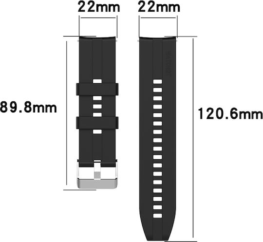 Ticwatch Pro 3 Silicone Watch Band Silver Steel Buckle Aurora Blue