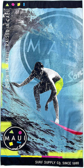 Maui & Sons Microfiber Body Towel 250gr/m² with Case Born in Maui 180x90cm