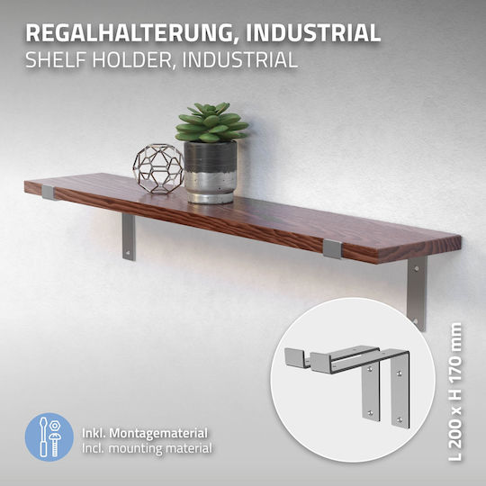 ML-Design Metallic Corner Shelf Gray 4pcs 490012627