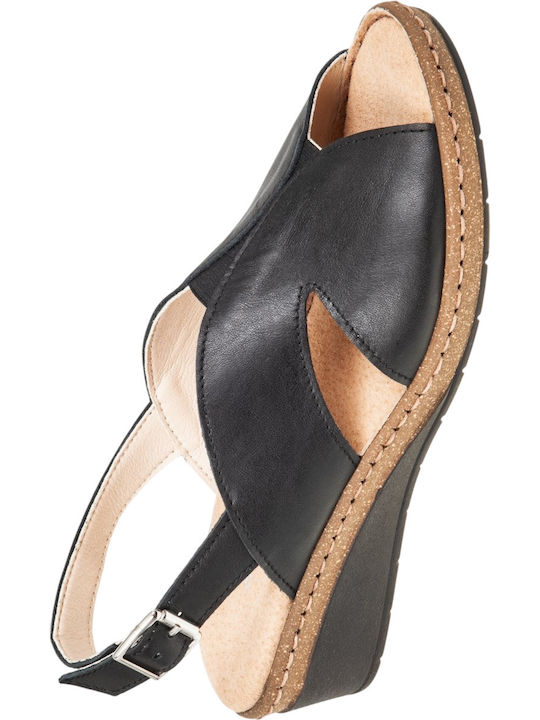 Flex Anatomic Women's Leather Platform Shoes Black